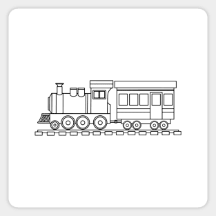 Hand drawn cute black train Sticker